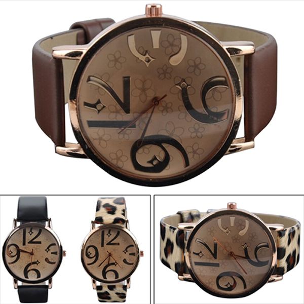 chic 2015 faux leather strap big numbers dial rose flower quartz watch women 6er4, Slivery;brown
chic 2015 faux leather strap big numbers dial rose flower quartz watch women 6er4, Slivery;brown