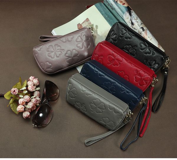 fashion personality leather female wallet practical wristband mobile phone bag large-capacity first layer cow leather wallet, Red;black
fashion personality leather female wallet practical wristband mobile phone bag large-capacity first layer cow leather wallet, Red;black