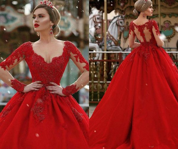 a line red wedding dresses dubai arabic lace pearls appliques deep v neck country bridal gowns sweep train long sleeve wedding dress 4319, White
a line red wedding dresses dubai arabic lace pearls appliques deep v neck country bridal gowns sweep train long sleeve wedding dress 4319, White