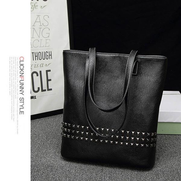 heba-women pu leather female handbag autumn bag large size women shoulder bag daily vintage bag causal rivet bag(black
heba-women pu leather female handbag autumn bag large size women shoulder bag daily vintage bag causal rivet bag(black