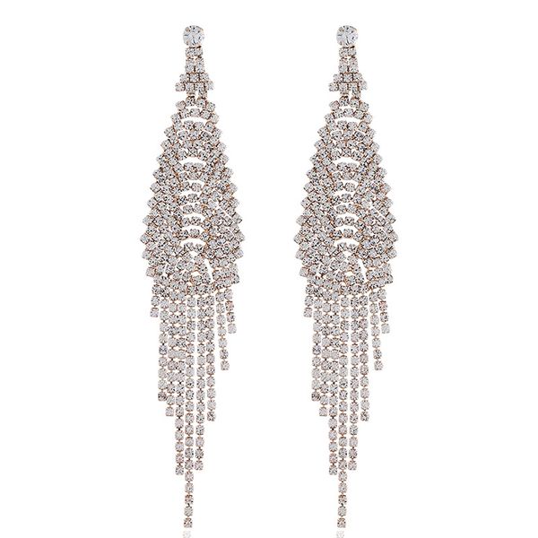 europeans and americans exaggerated personality three layers of cold geomantic drill temperament earrings claw chain long fringed earrings, Golden
europeans and americans exaggerated personality three layers of cold geomantic drill temperament earrings claw chain long fringed earrings, Golden