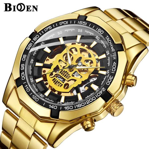 golden skeleton men watches automatic mechanical watches waterproof shockproof clock skull dial mechanical watch gifts, Slivery;brown
golden skeleton men watches automatic mechanical watches waterproof shockproof clock skull dial mechanical watch gifts, Slivery;brown