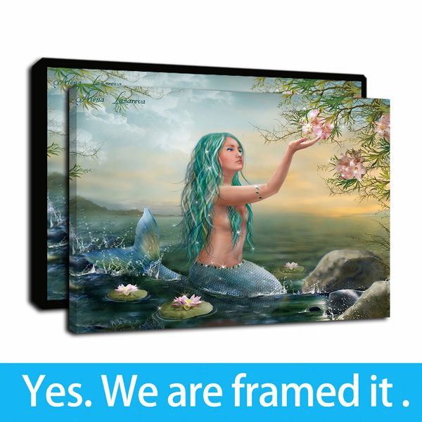 framed artwork mermaid in the lake oil paintings print on canvas wall art paintings picture poster for home decor - ready to hang
framed artwork mermaid in the lake oil paintings print on canvas wall art paintings picture poster for home decor - ready to hang