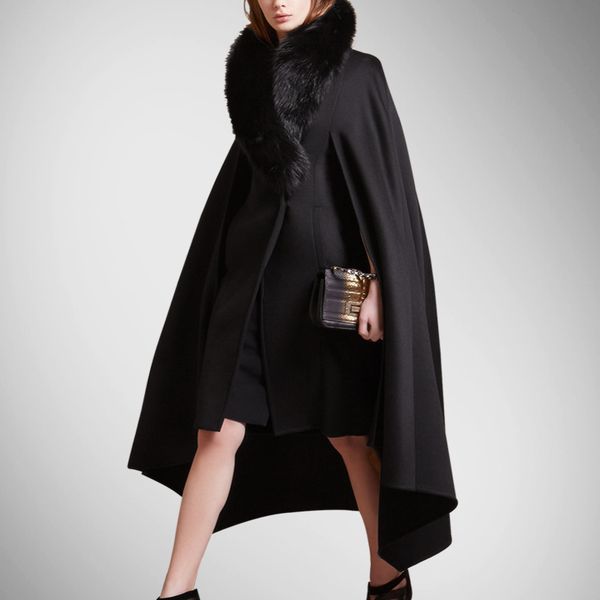 rushed direct selling pockets solid wool coats bayan kaban fashion high-end cloak in the long fur collar double coat, Black
rushed direct selling pockets solid wool coats bayan kaban fashion high-end cloak in the long fur collar double coat, Black
