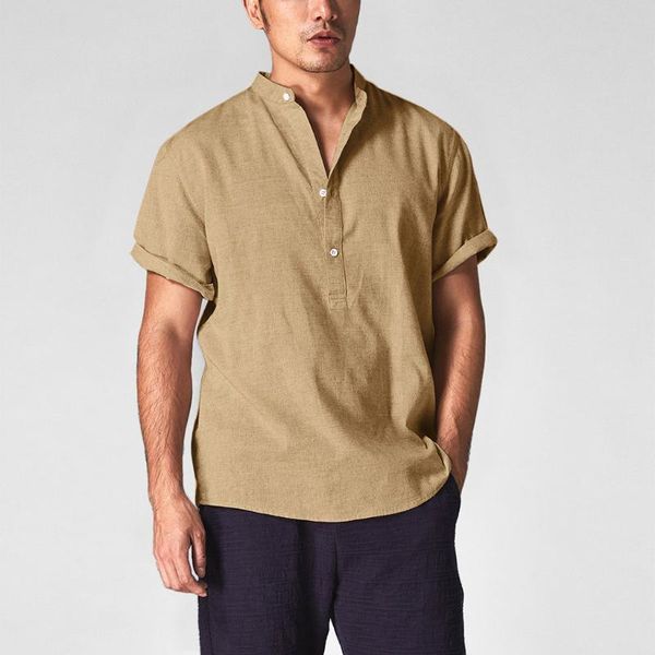 men's casual shirts solid shirt short sleeve fashion linen cotton turn-down collar loose for mens clothing blouses, White;black
men's casual shirts solid shirt short sleeve fashion linen cotton turn-down collar loose for mens clothing blouses, White;black