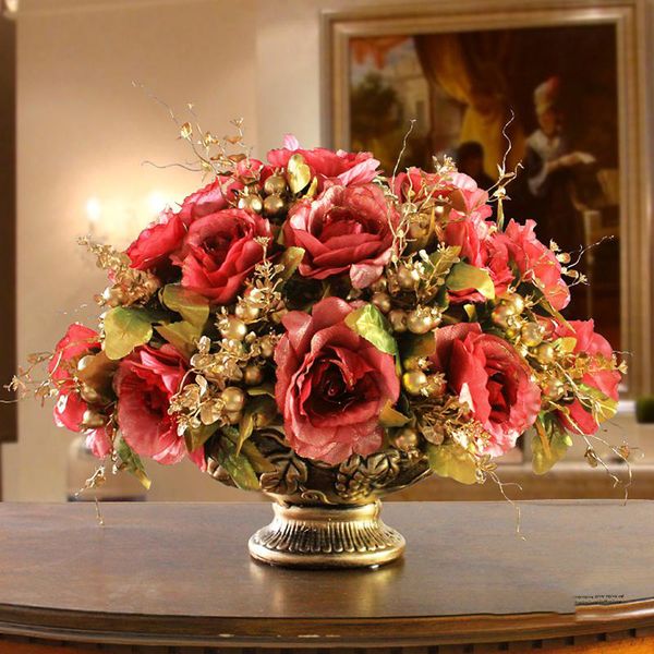 european ceramic vase+artificial flower set ornaments home livingroom coffee table silk fake flower figurines decoration crafts
european ceramic vase+artificial flower set ornaments home livingroom coffee table silk fake flower figurines decoration crafts