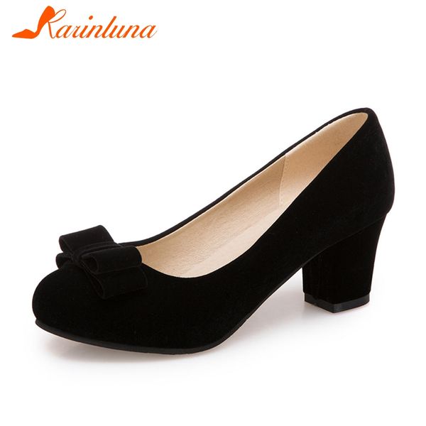 karinluna brand new solid wide high heels 5.5cm bowtie shallow black shoes woman casual spring autumn pumps large size 32-43, Black;white
karinluna brand new solid wide high heels 5.5cm bowtie shallow black shoes woman casual spring autumn pumps large size 32-43, Black;white