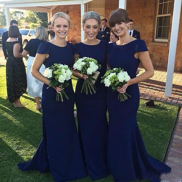 2019 New Simple Bridesmaid Dresses Plus Size Long Jewel Mermaid Neck Prom Gowns Beach Garden Wedding Guest Dresses
2019 New Simple Bridesmaid Dresses Plus Size Long Jewel Mermaid Neck Prom Gowns Beach Garden Wedding Guest Dresses