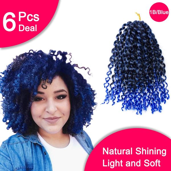 6pcs marlibob crochet braiding hair 8 inch kinky curly crochet hair extensions synthetic crochet kinky curly hair (1b/blue, Black
6pcs marlibob crochet braiding hair 8 inch kinky curly crochet hair extensions synthetic crochet kinky curly hair (1b/blue, Black