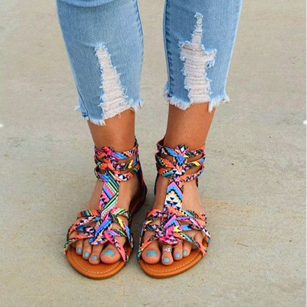 plus size 34-43 ethnic bohemian summer woman pompon sandals gladiator roman strappy embroidered shoes women flat sandals, Black
plus size 34-43 ethnic bohemian summer woman pompon sandals gladiator roman strappy embroidered shoes women flat sandals, Black