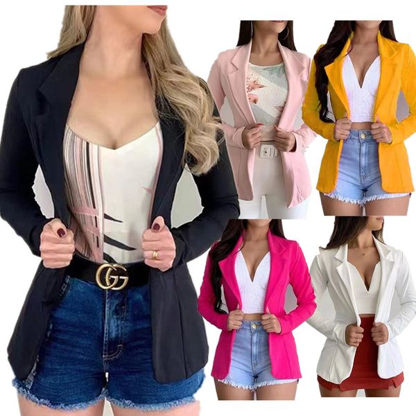 2020 explosion models europe and america small suit solid color lapel long-sleeved slim button blazer, support mixed batch, White;black
2020 explosion models europe and america small suit solid color lapel long-sleeved slim button blazer, support mixed batch, White;black