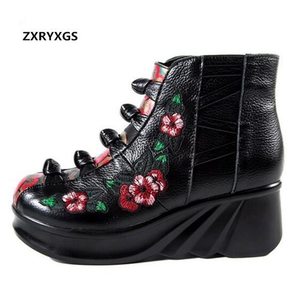 noble and elegant genuine leather boots women shoes inside short plush 2019 embroidery fashion boots wedges shoes woman, Black
noble and elegant genuine leather boots women shoes inside short plush 2019 embroidery fashion boots wedges shoes woman, Black