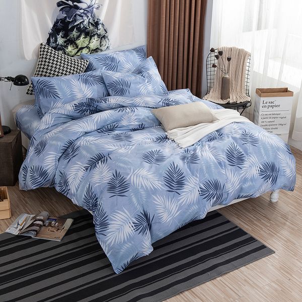 100% cotton bedding set satin strip luxury twin full king size duvet cover&pillowcase 3pcs sets