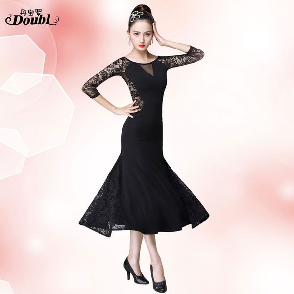 doubl modern dress lady new ballroom dance half sleeve dress long wear competition waltz performance national standard, Black;red
doubl modern dress lady new ballroom dance half sleeve dress long wear competition waltz performance national standard, Black;red