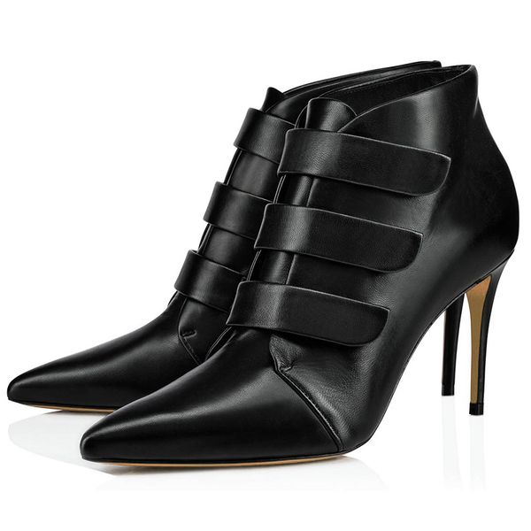 women's ankle boots suede short boots pointed toe purple high heels punk red botines, Black
women's ankle boots suede short boots pointed toe purple high heels punk red botines, Black