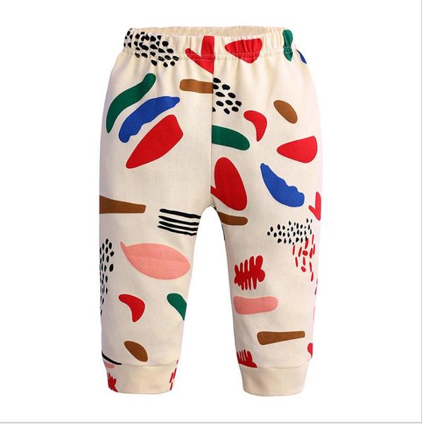 Children Girls Pants Geometry Print Harem Pants Baby Girls Leggings Loose Pants Kids Clothing, Yellow