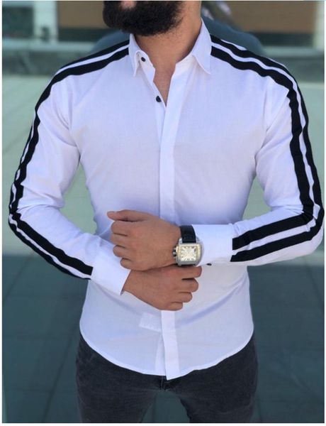 spring 2020 mens dress shirts autumn summer hombres designer shirt, White;black
spring 2020 mens dress shirts autumn summer hombres designer shirt, White;black