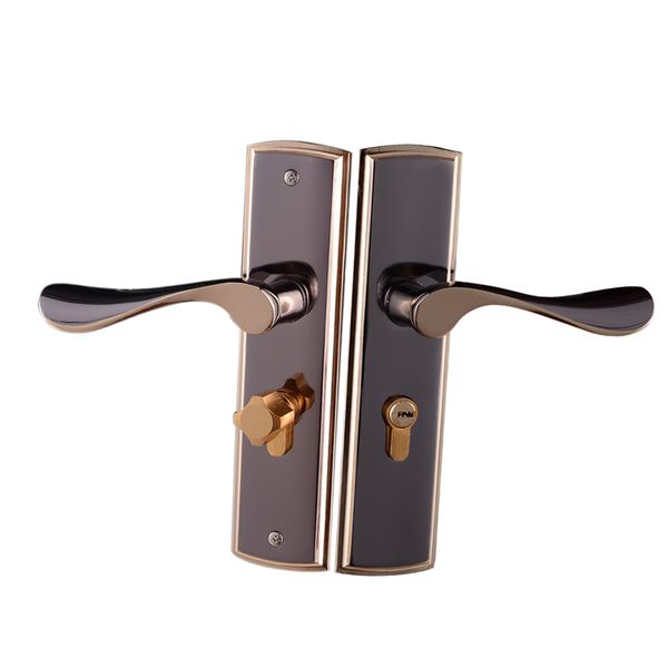 aluminum alloy door handle lock home entry security door lockset for bedroom bathroom latch 3 keys