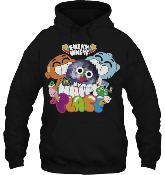 men hoodie amazing world of gumball happy place licensed cartoon new fashion funny women streetwear, Black
men hoodie amazing world of gumball happy place licensed cartoon new fashion funny women streetwear, Black