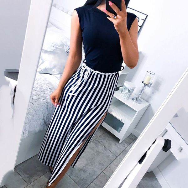 2019 new ladies dress long fashion cocktail sleeveless round neck casual beach summer dresses, Black;gray
2019 new ladies dress long fashion cocktail sleeveless round neck casual beach summer dresses, Black;gray