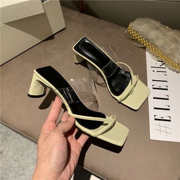 2020 new summer pvc women slipper sandals high cylindrical heel outdoor flip flops narrow band strap women slides, Black
2020 new summer pvc women slipper sandals high cylindrical heel outdoor flip flops narrow band strap women slides, Black