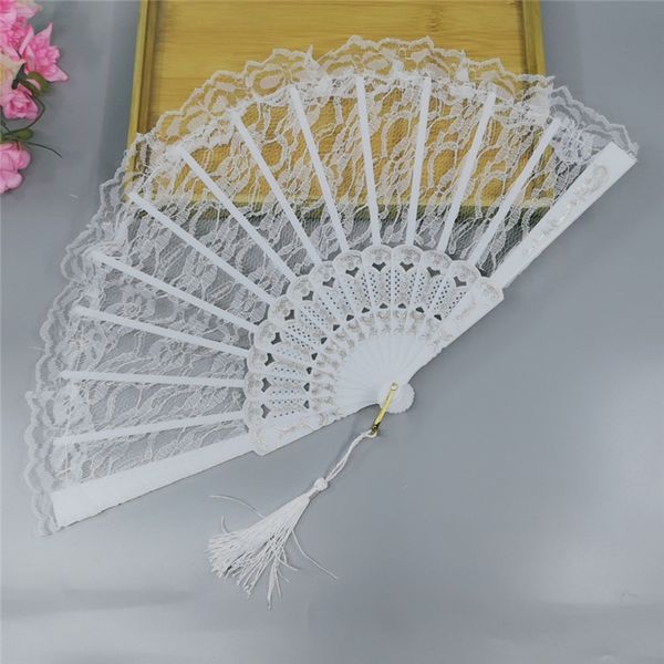 European style plastic ribs lace lady fan folding hand fan dancing props 23cm 6 colors WB118
