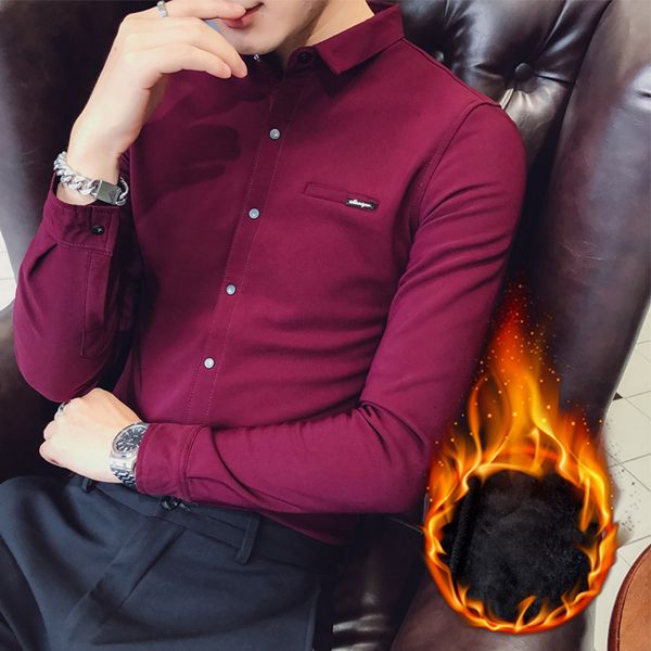 men's casual shirts clothing lapel warm long sleeve shirt fashion plush thickened self-cultivation, White;black
men's casual shirts clothing lapel warm long sleeve shirt fashion plush thickened self-cultivation, White;black