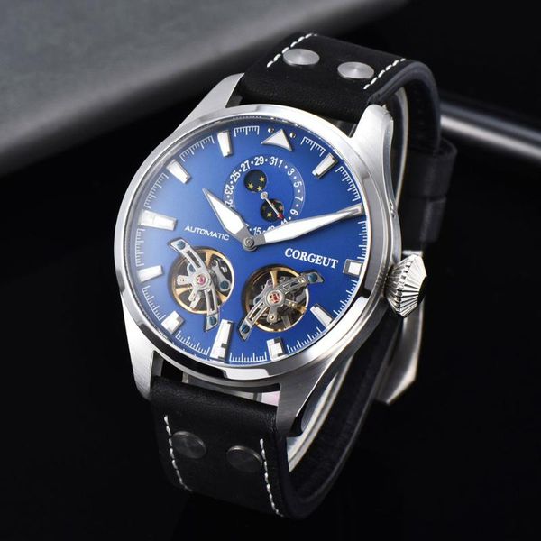 corgeut 47mm watch men self-wind automatic mechanical watch double flywheel date sport luminous male wristwatch, Slivery;brown
corgeut 47mm watch men self-wind automatic mechanical watch double flywheel date sport luminous male wristwatch, Slivery;brown