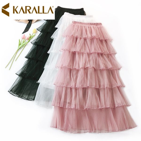 2019 summer new arrival solid color layers ruffled lady skirt elegant women casual mesh skirt c858, Black
2019 summer new arrival solid color layers ruffled lady skirt elegant women casual mesh skirt c858, Black