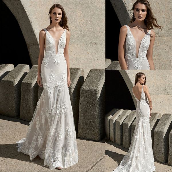 mermaid wedding dress v-neck sleeveless full 3d-floral appliqued lace bridal dress backless sweep train custom made vestidos de novia, White
mermaid wedding dress v-neck sleeveless full 3d-floral appliqued lace bridal dress backless sweep train custom made vestidos de novia, White