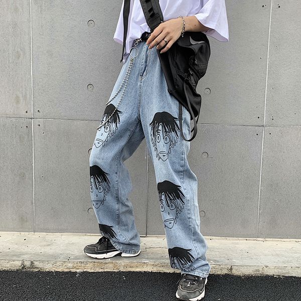 2019 summer cartoon comic printed hip hop men jeans korean version trend loose thin ins straight long pants japan style blue
2019 summer cartoon comic printed hip hop men jeans korean version trend loose thin ins straight long pants japan style blue
