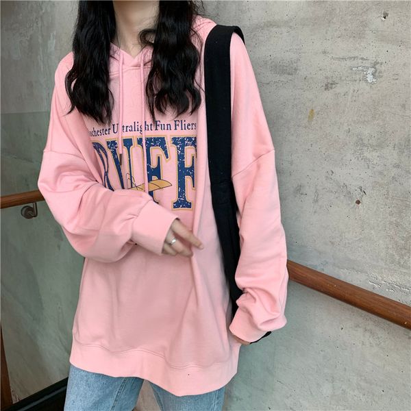 female ulzzang letter print kawaii korean version loose new fashion winter casual fashion women's hooded pink sweatshirt, Black
female ulzzang letter print kawaii korean version loose new fashion winter casual fashion women's hooded pink sweatshirt, Black