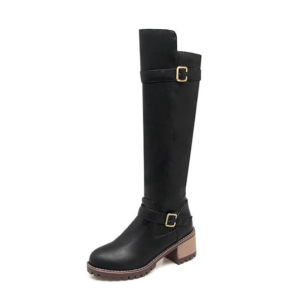 women shoes knee-length boots boots pu round head square heel middle heel 6cm belt buckle side zipper #msm&1815, Black
women shoes knee-length boots boots pu round head square heel middle heel 6cm belt buckle side zipper #msm&1815, Black