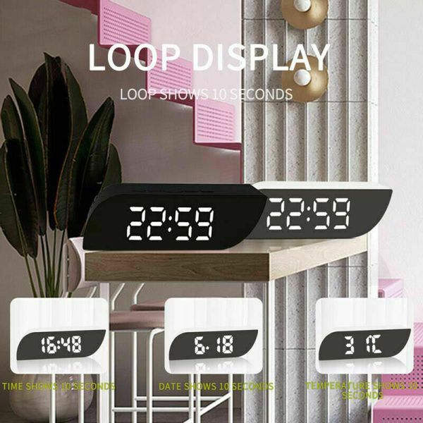 led digital mirror alarm clock usb battery operated trapezoidal clock with time temperature display ve
led digital mirror alarm clock usb battery operated trapezoidal clock with time temperature display ve