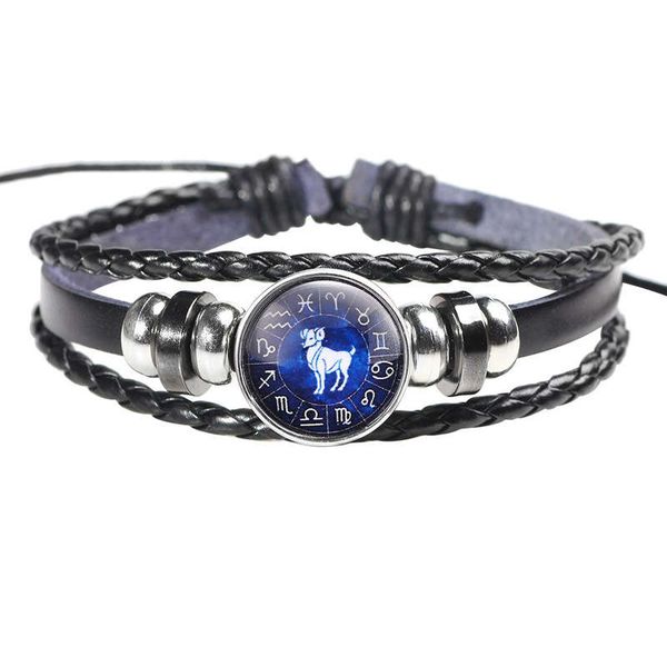fashion 12 zodiac signs braid leather vintage bracelet men women punk braid bangle, Golden;silver
fashion 12 zodiac signs braid leather vintage bracelet men women punk braid bangle, Golden;silver