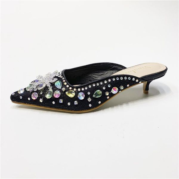 women slippers crystal slip-on pointed toe thin heels loafers ladies sandals pumps outside slippers middle heels sandals slides, Black
women slippers crystal slip-on pointed toe thin heels loafers ladies sandals pumps outside slippers middle heels sandals slides, Black