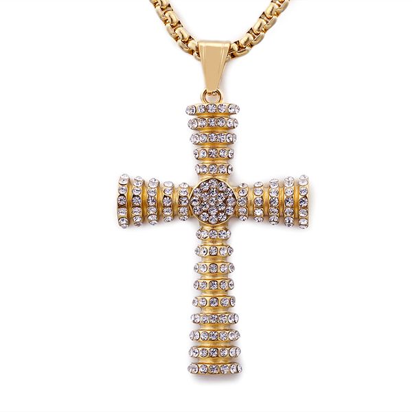 simple hip hop cross pendants necklace 316l stainless steel cubic zirconia setting 18k gold plated jewelry, Silver
simple hip hop cross pendants necklace 316l stainless steel cubic zirconia setting 18k gold plated jewelry, Silver