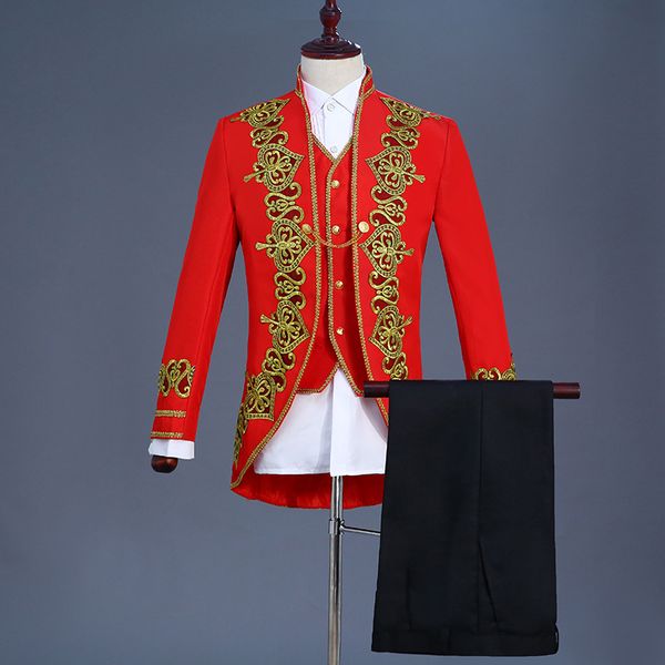 men's suits & blazers mens gold embroidery 3 piece tuxedo suit (jacket+pants+vest) party wedding festival costume homme singer opera st, White;black
men's suits & blazers mens gold embroidery 3 piece tuxedo suit (jacket+pants+vest) party wedding festival costume homme singer opera st, White;black