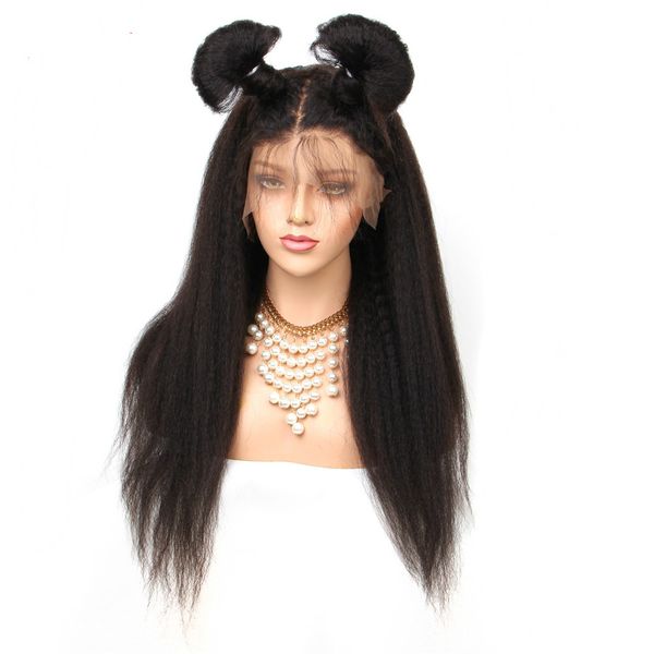 glueless 360 lace frontal wig kinky straight human hair wig natural color brazilian remy hair wigs for women with baby hair, Black
glueless 360 lace frontal wig kinky straight human hair wig natural color brazilian remy hair wigs for women with baby hair, Black