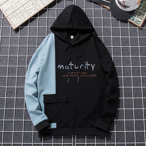 women men's hoodie long sleeves hooded patchwork coats jacket sweater pullover printed sweatshirts for teen boys jumper outwear, Black
women men's hoodie long sleeves hooded patchwork coats jacket sweater pullover printed sweatshirts for teen boys jumper outwear, Black