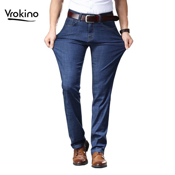 2019 new men's spring and summer jeans men's search thin stretch straight blue jeans business casual black trousers
2019 new men's spring and summer jeans men's search thin stretch straight blue jeans business casual black trousers