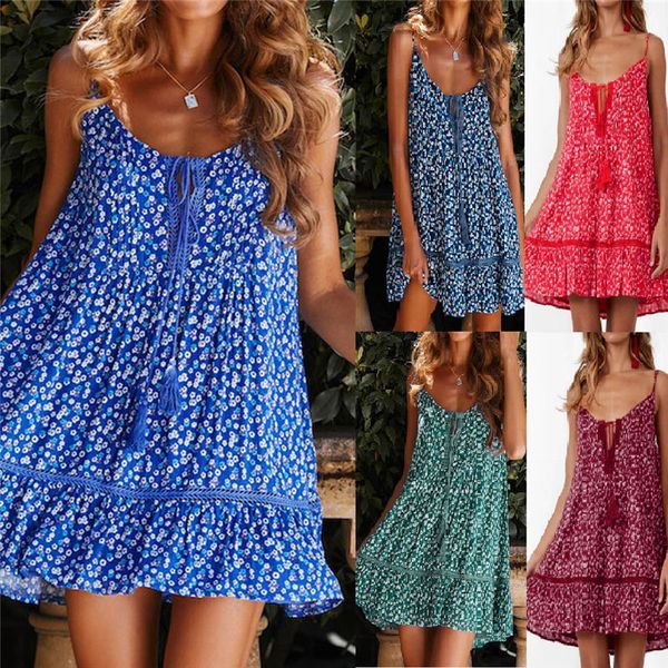 womens flora printed dresses scoop neck womens sling base apparel tassel sashes ladies sleeveless clothing, Black;gray
womens flora printed dresses scoop neck womens sling base apparel tassel sashes ladies sleeveless clothing, Black;gray