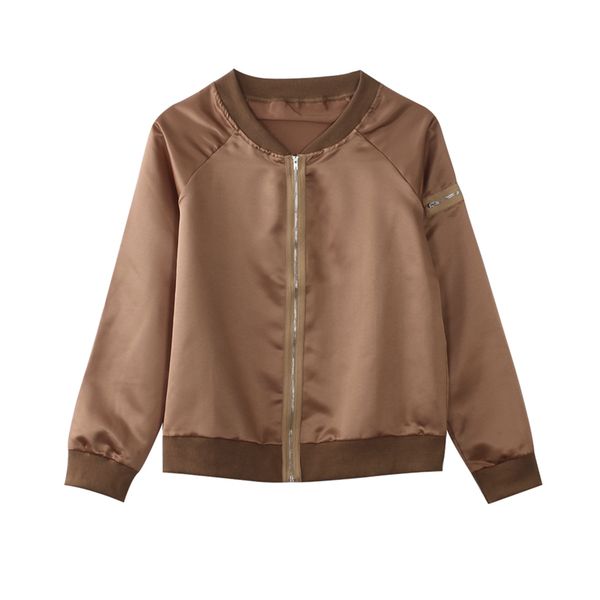european style womens retro long sleeve o-neck short zipper slim bomber jacket casual coat plus size xl, Black;brown 
european style womens retro long sleeve o-neck short zipper slim bomber jacket casual coat plus size xl, Black;brown