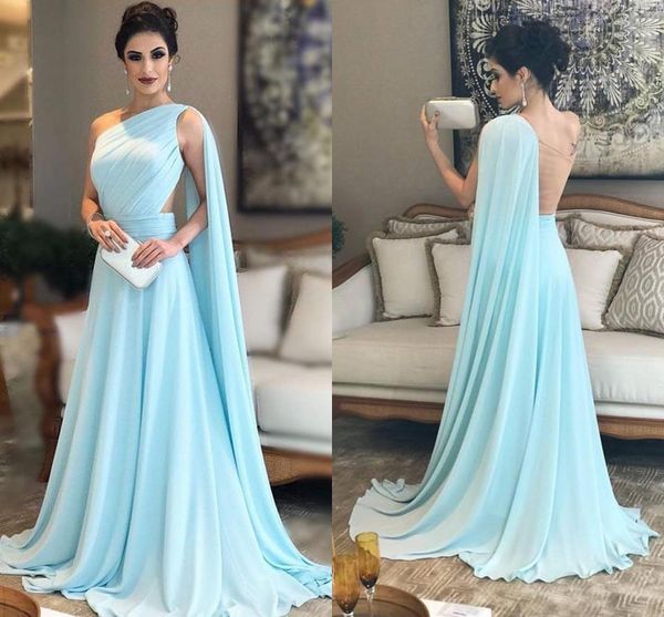 2019 new elegant one shoulder evening dresses sky blue pleated formal prom party gown dubai pageant dresses bm0639, Black;red
2019 new elegant one shoulder evening dresses sky blue pleated formal prom party gown dubai pageant dresses bm0639, Black;red