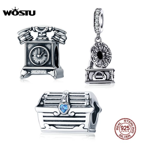 wostu genuine 925 sterling silver charms retro gramophone & phone treasure chest beads fit original bracelet pendant 925 jewelry, Bronze;silver
wostu genuine 925 sterling silver charms retro gramophone & phone treasure chest beads fit original bracelet pendant 925 jewelry, Bronze;silver