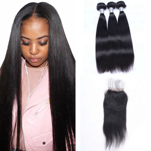 4x4 lace closure with human hair bundles peruvian hair weave bundles straight 3 bundles with closure, Black;brown
4x4 lace closure with human hair bundles peruvian hair weave bundles straight 3 bundles with closure, Black;brown