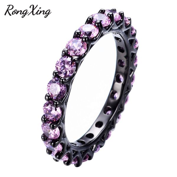 rongxing single row small round pink crystal stone rings for women vintage black gold filled birthstone ring female wedding band, Silver
rongxing single row small round pink crystal stone rings for women vintage black gold filled birthstone ring female wedding band, Silver