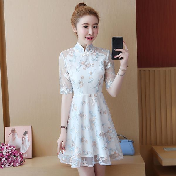 2019summer elegant retro peacock embroidery cheongsam lingerie women lace perspective chinese dress qipao party wedding, Red
2019summer elegant retro peacock embroidery cheongsam lingerie women lace perspective chinese dress qipao party wedding, Red