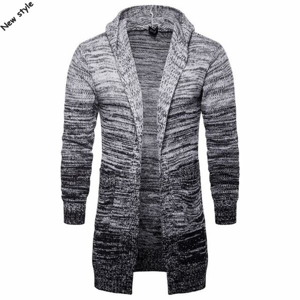 fashion 2018 gradient color new long mens long sleeve v-neck cardigan hooded sweaters thick casual mens knit outerwear, White;black
fashion 2018 gradient color new long mens long sleeve v-neck cardigan hooded sweaters thick casual mens knit outerwear, White;black