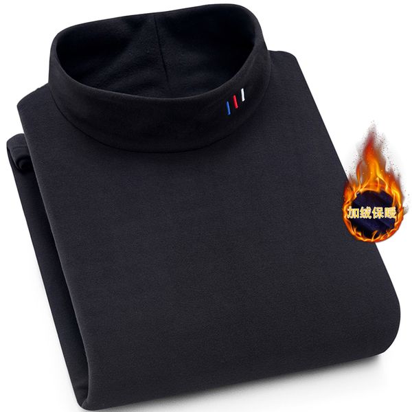 new winter casual thick warm mens sweater pullover shirt bottoming plus velvet thick half-high collar sweater, White;black
new winter casual thick warm mens sweater pullover shirt bottoming plus velvet thick half-high collar sweater, White;black